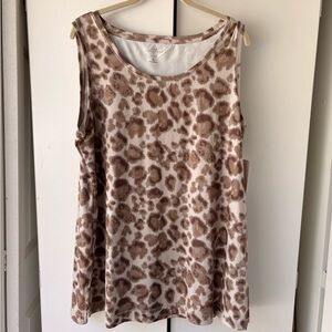 new directions Leopard Print Tank Top - Beige & Brown